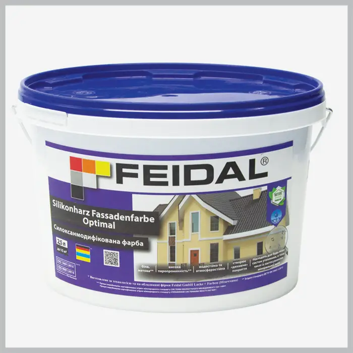 Силоксанмодифікована фасадна фарба Feidal Silikonharz Fassadenfarbe Optimal
