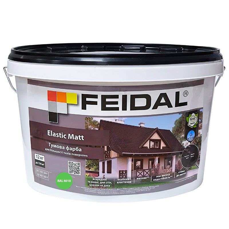 Фарба гумова Feidal Elastic Matt RAL 6018 – надійність, довговічність та стильний зелений відтінок