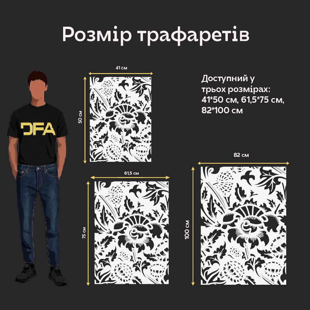 Трафарет DFA для декору Природа для штукатурки та фарби 0,3-1мм (P00184)