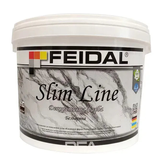 Безбарвна декоративна фарба Feidal Slim Line – мармуровий стиль для внутрішніх робіт