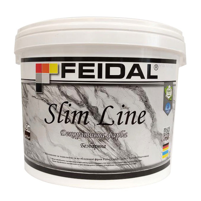 Безбарвна декоративна фарба Feidal Slim Line – мармуровий стиль для внутрішніх робіт