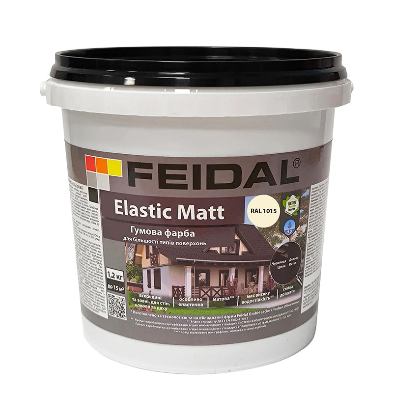 Еластична гумова фарба Feidal Elastic Matt RAL 1015: Елегантність та довговічність у бежевому