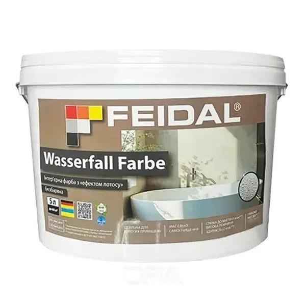 Безбарвна інтер’єрна фарба Feidal Wasserfall Farbe – чисті та стійкі стіни завдяки ефекту лотоса