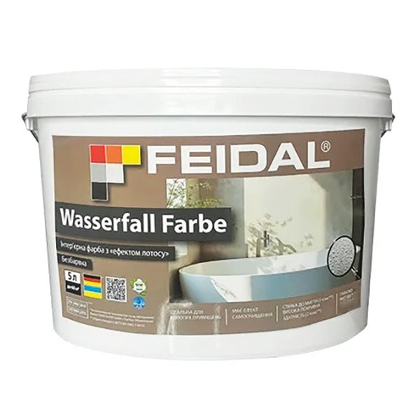 Безбарвна інтер’єрна фарба Feidal Wasserfall Farbe – чисті та стійкі стіни завдяки ефекту лотоса
