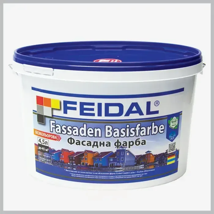 Безбарвна фасадна фарба Feidal Fassaden Basisfarbe