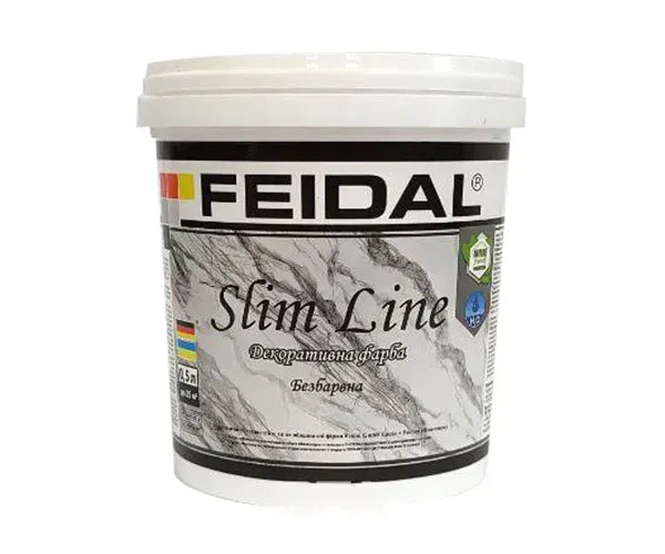 Безбарвна декоративна фарба Feidal Slim Line – мармуровий стиль для внутрішніх робіт