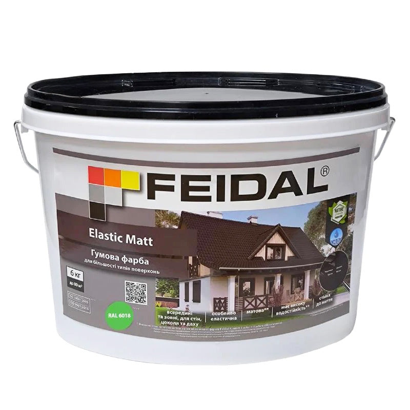 Фарба гумова Feidal Elastic Matt RAL 6018 – надійність, довговічність та стильний зелений відтінок