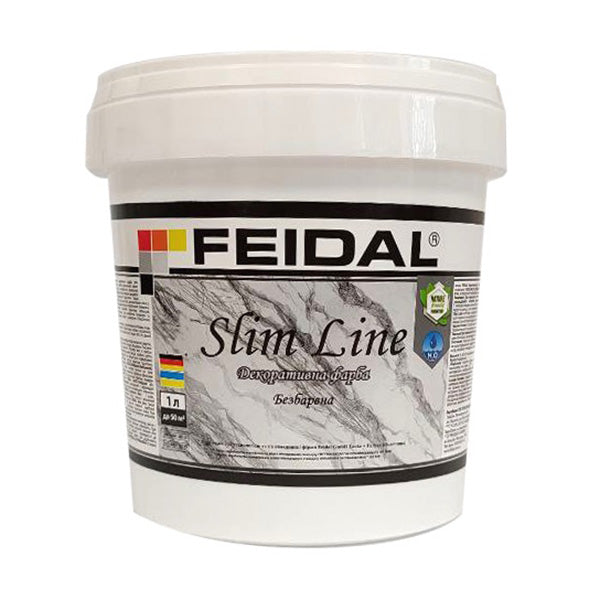 Безбарвна декоративна фарба Feidal Slim Line – мармуровий стиль для внутрішніх робіт