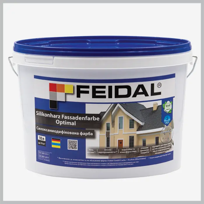 Силоксанмодифікована фасадна фарба Feidal Silikonharz Fassadenfarbe Optimal
