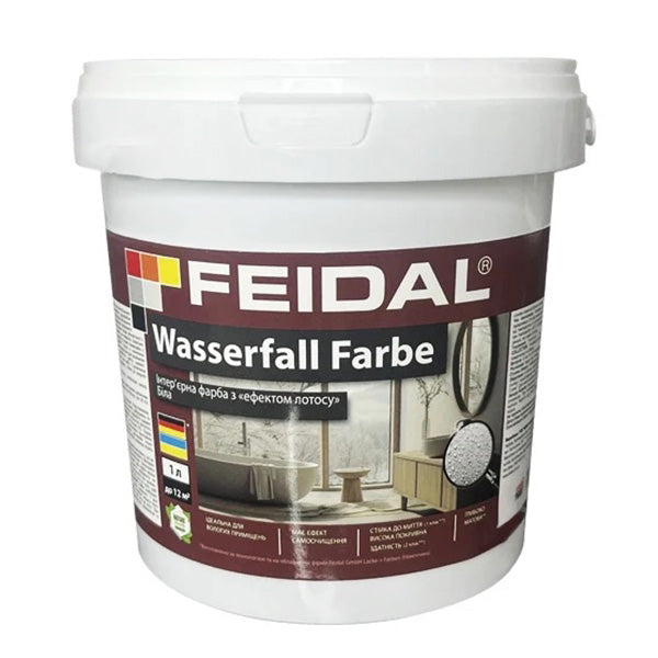 Інтер’єрна фарба Feidal Wasserfall Farbe глибокоматова біла – водовідштовхувальний ефект лотоса для стильного інтер’єру