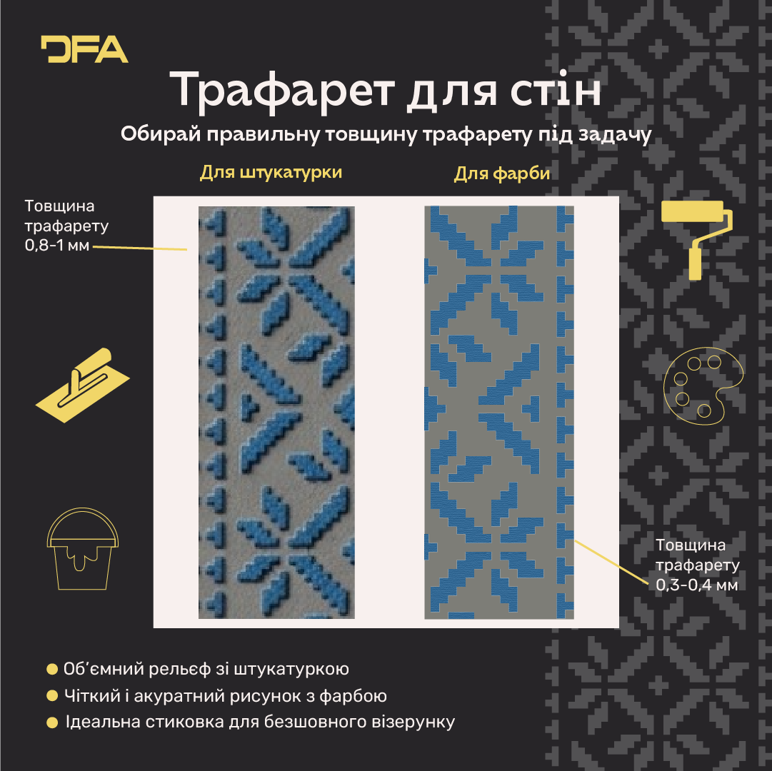 Трафарет DFA Вишиванка для штукатурки та фарби 0.3-1мм (Z00021)