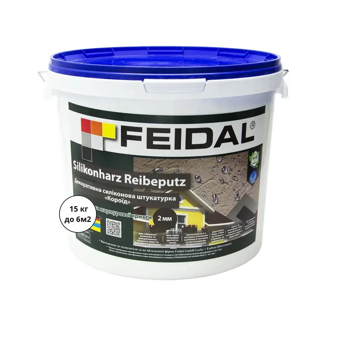 Декоративна силіконова штукатурка "Короїд" Feidal Silikonharz Reibeputz