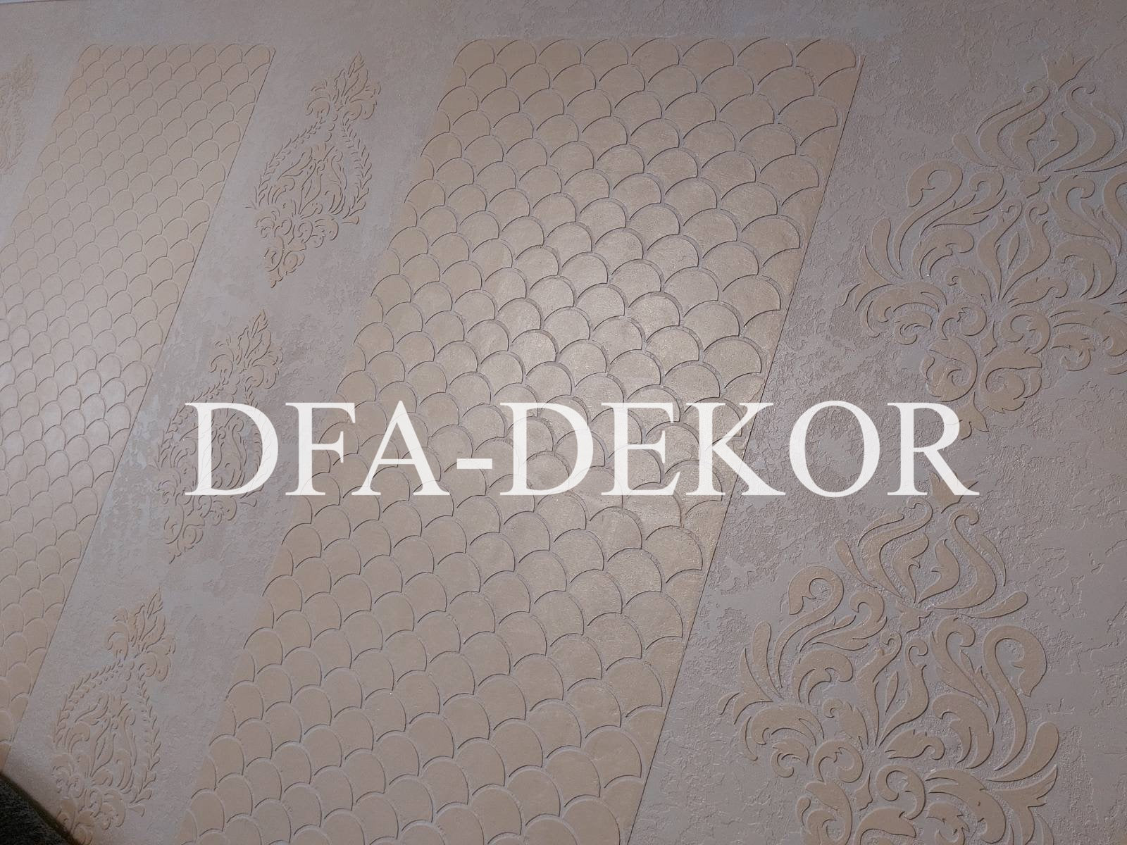 Трафарет DFA багаторазовий для декоративної штукатурки Геометрія Луска маленька для штукатурки та фарби 0,3-1мм (G00050)