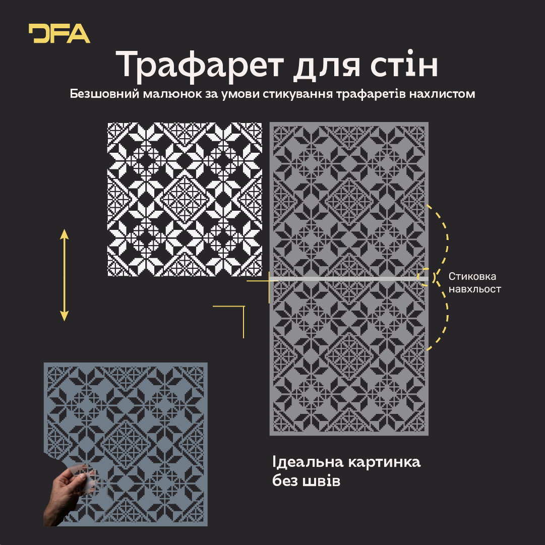 Трафарет DFA Вишиванка для штукатурки та фарби 0.3-1мм (Z00007)