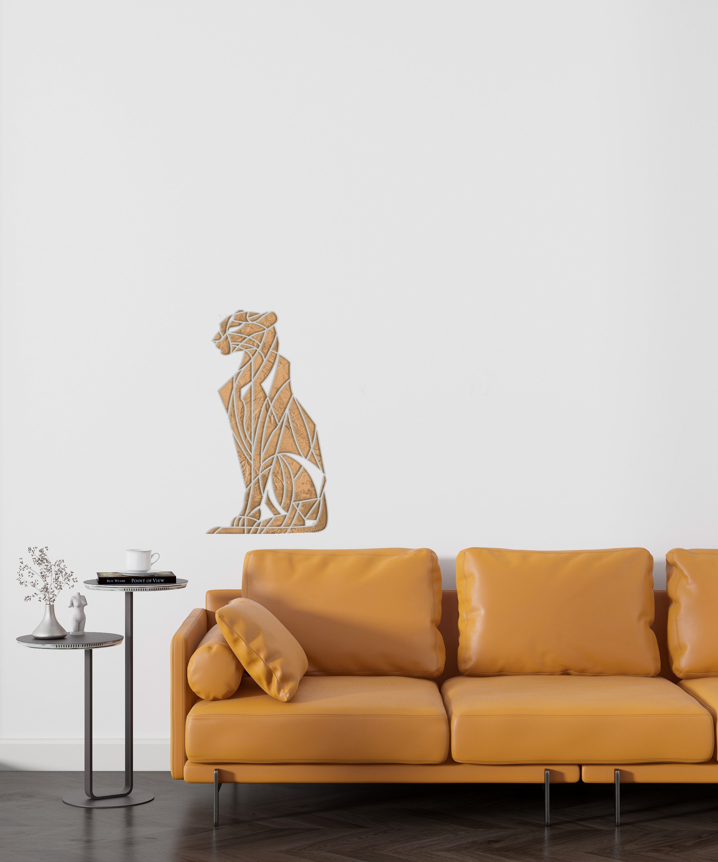 Геометрична Велика кішка – ефектний трафарет DFA для сучасних просторів 0.3-1 мм (J00074)