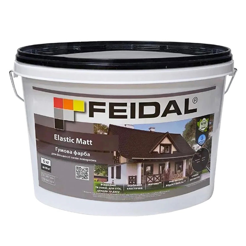 Гумова фарба Feidal Elastic Matt Безбарвна матова для фасадів, даху та внутрішніх робіт