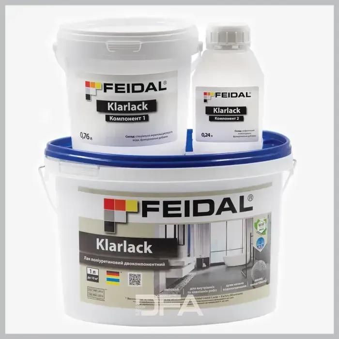 Лак поліуретановий Feidal Klarlack двокомпонентний матовий, 1л