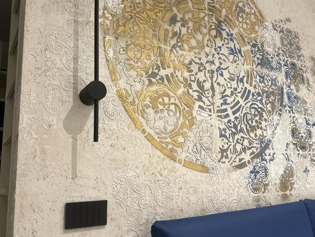 Набір для декору стін під штукатурку та фарбу 3 Трафарети DFA (Квадратний візерунок 36 + Круглий візерунок 67) 0.3-1 мм (N00003)