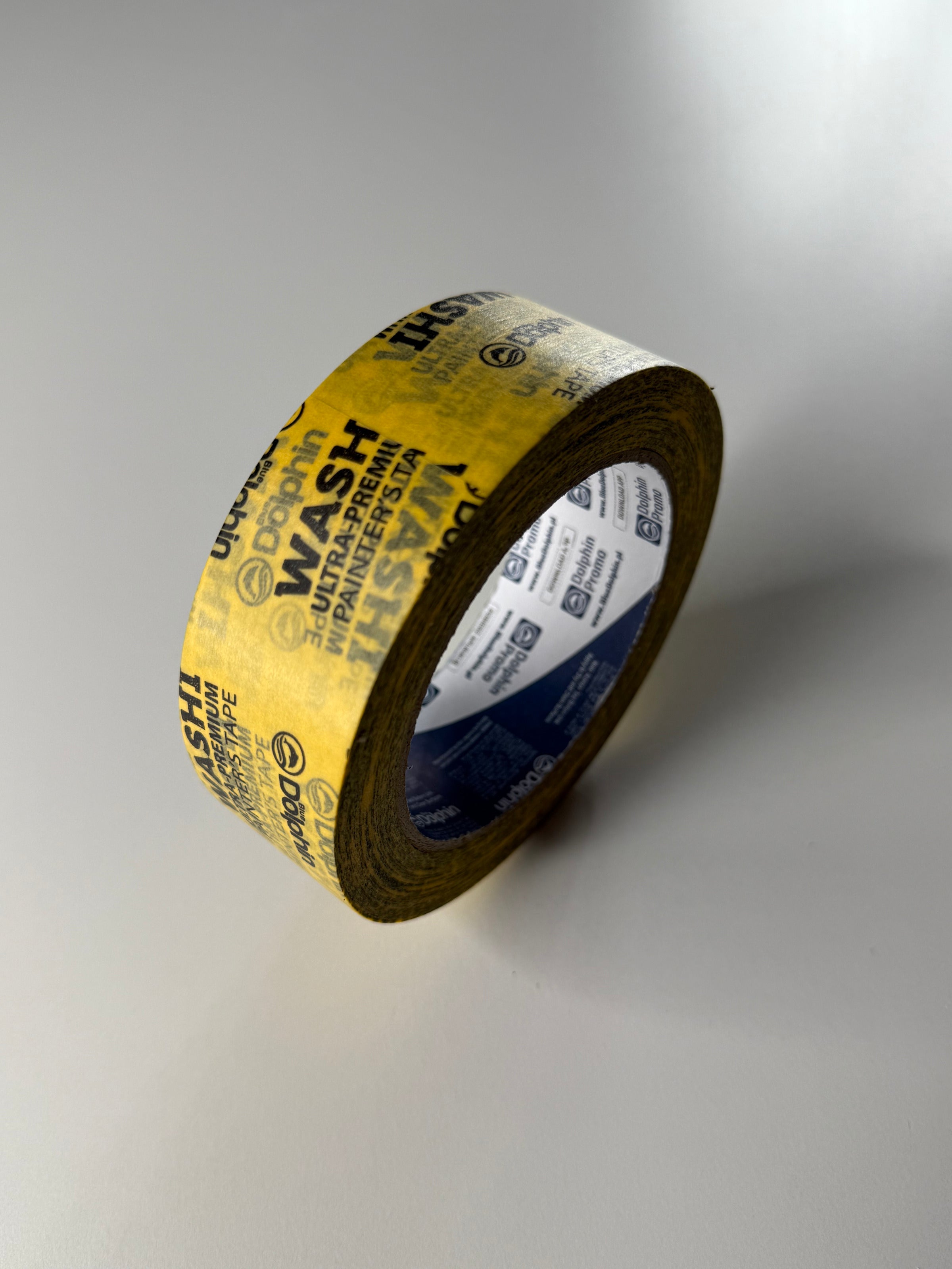 Професійна малярна стрічка Dolphin Washi Tape (TM Blue Dolphin) Ultra Premium, жовта 38 мм х 50 м