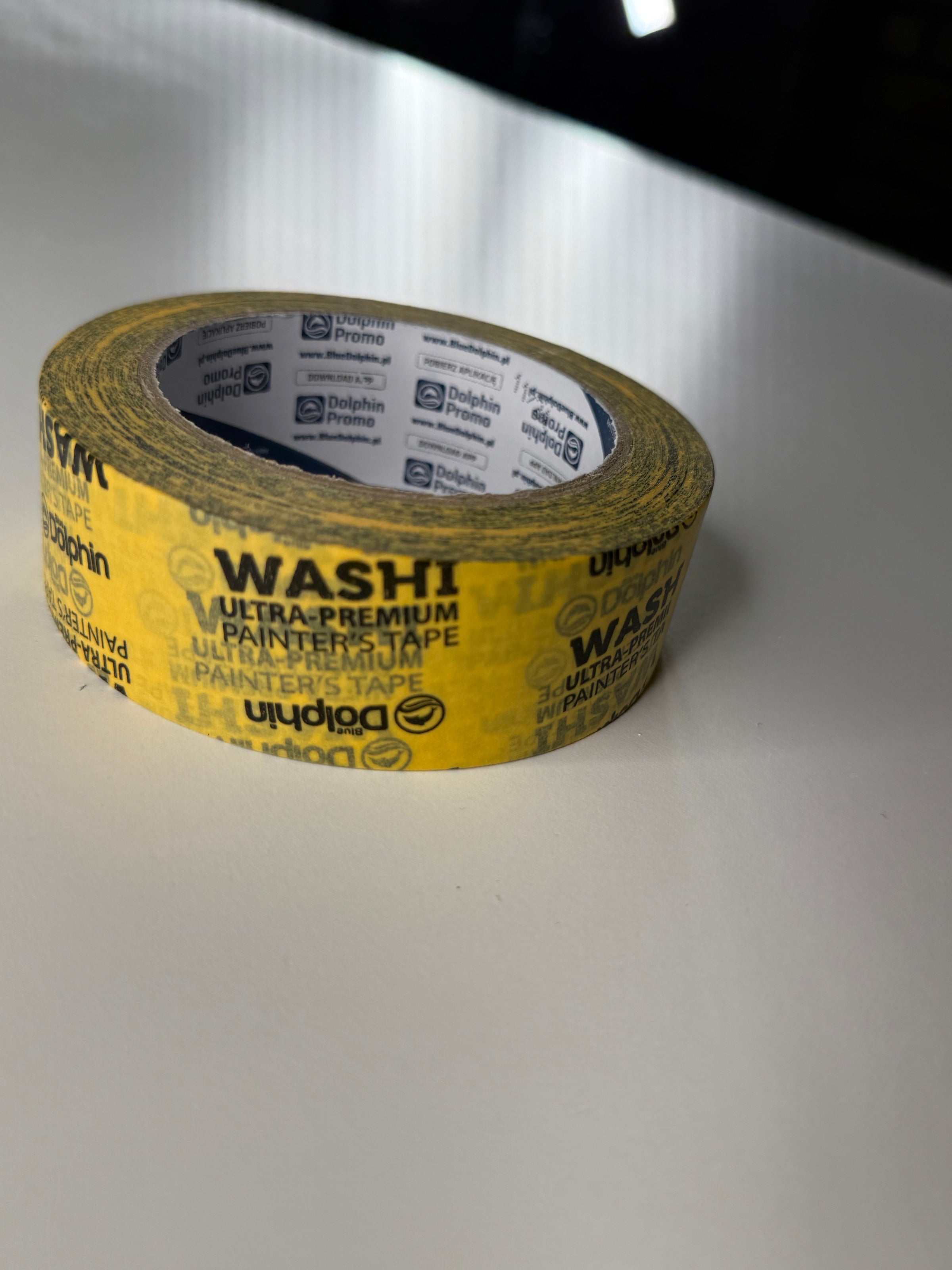 Професійна малярна стрічка Dolphin Washi Tape (TM Blue Dolphin) Ultra Premium, жовта 38 мм х 50 м