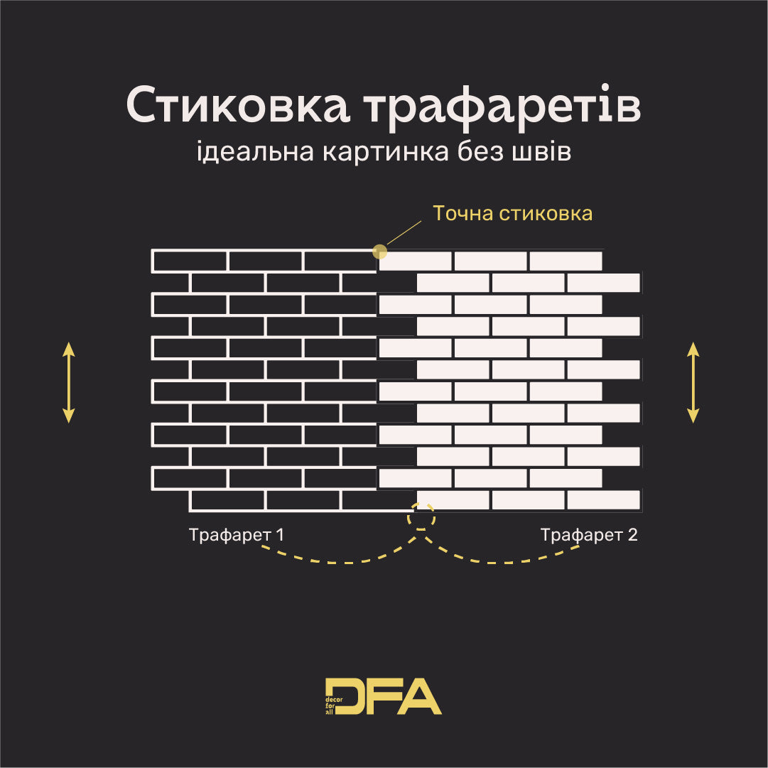 Трафарет DFA Фасадні Цегла 2мм багаторазовий для декоративної штукатурки 92*91 (F00009), 2мм - під штукатурку