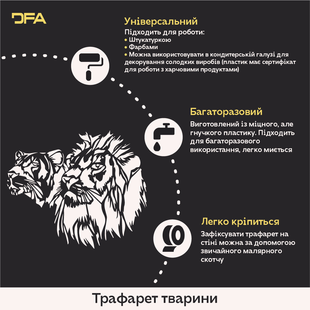Трафарет DFA Олень – трендовий декор стін у природному стилі 0.3-1 мм (J00072)