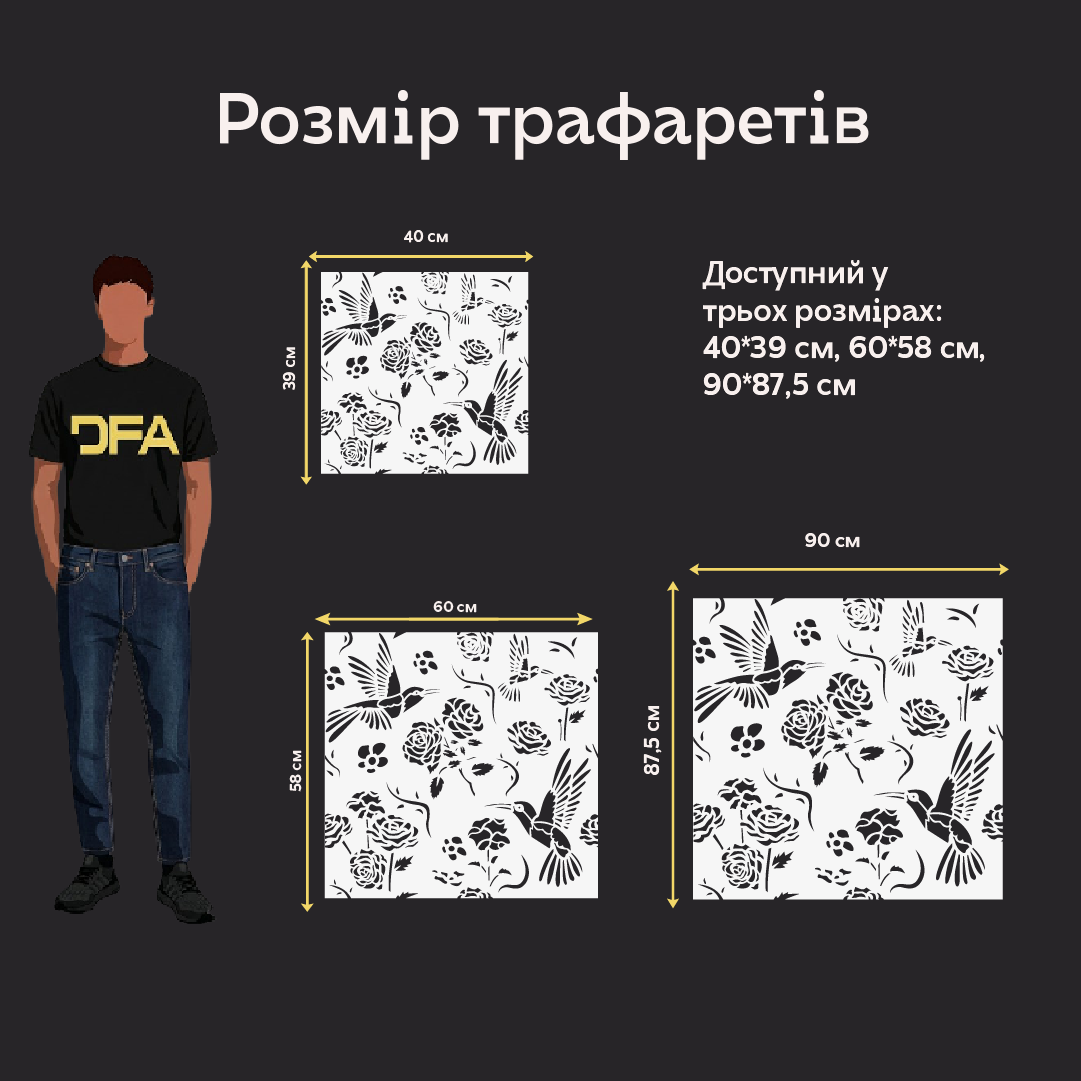 Трафарет DFA для декору Природа для штукатурки та фарби 0,3-1мм (P00183)