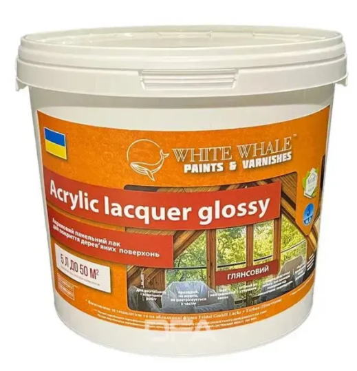 Лак панельний глянсовий на водній основі без запаху Acrylic lacquer glossy