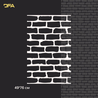 Трафарет DFA Фасадні Цегла трафарет для штукатурки 1мм 49х76 (F00010), 1мм - Під штукатурку