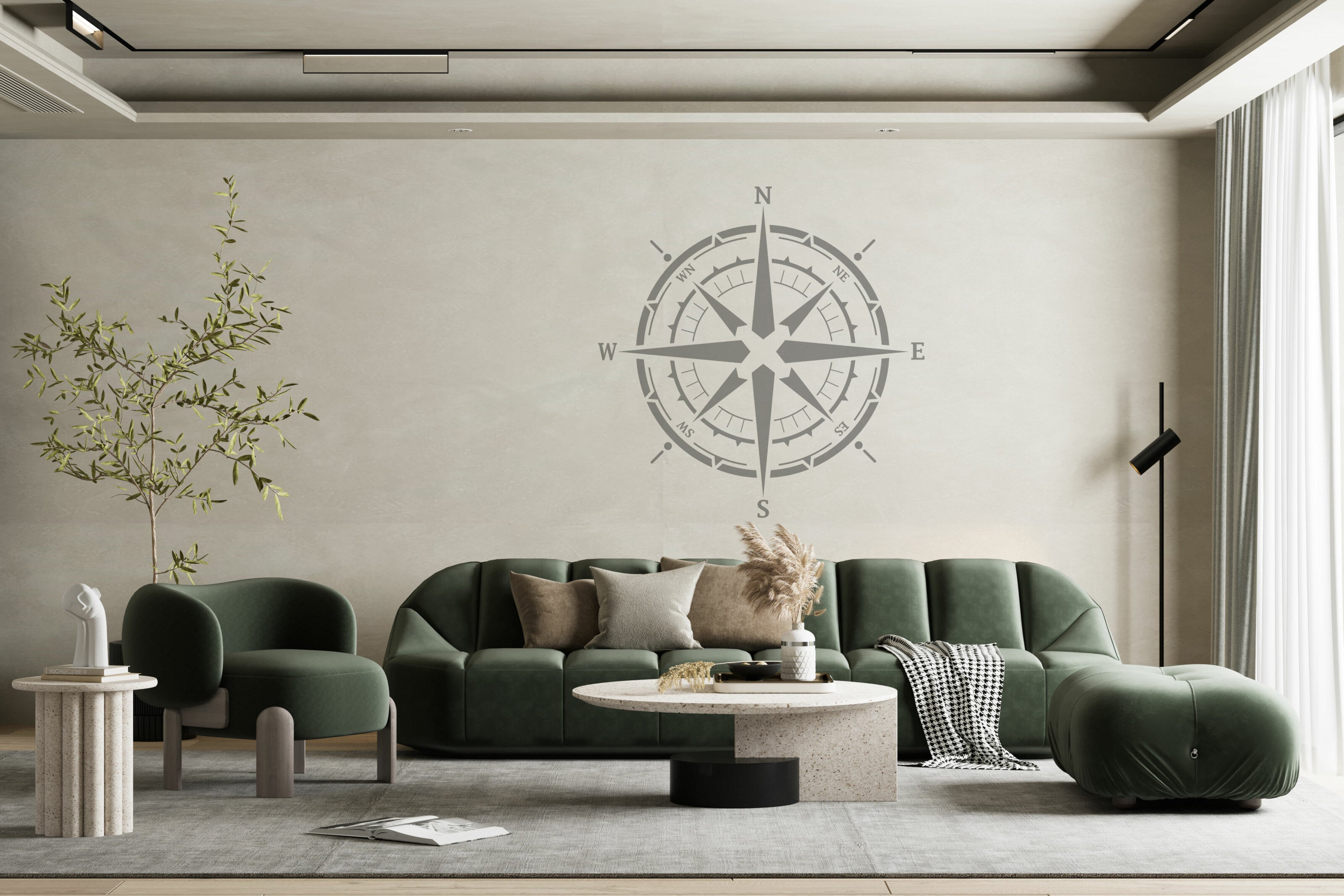 Трафарет DFA багаторазовий Круглий візерунок 37 Компас 4 для штукатурки та фарби 0,3-1мм (С00037)