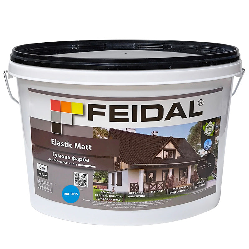 Матова блакитна фарба з підвищеною стійкістю – Feidal Elastic Matt RAL 5015
