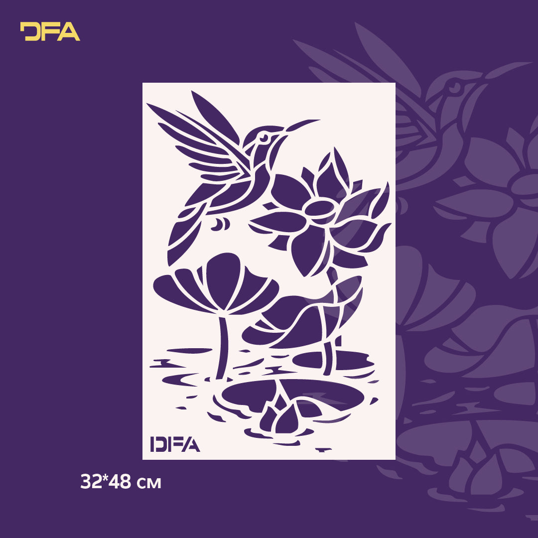 Трафарет Пташка DFA тварини для стін для штукатурки та фарби 0.3-1 мм (J00053)