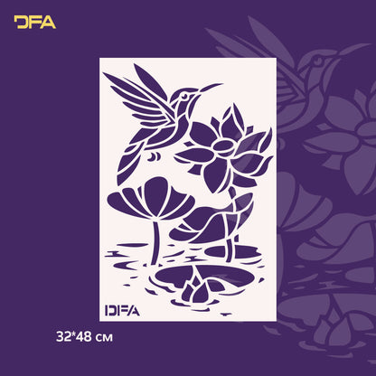 Трафарет Пташка DFA тварини для стін для штукатурки та фарби 0.3-1 мм (J00053)