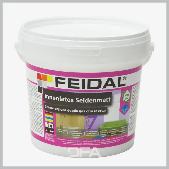 Безбарвна фарба Feidal Innenlatex Seidenmatt 7