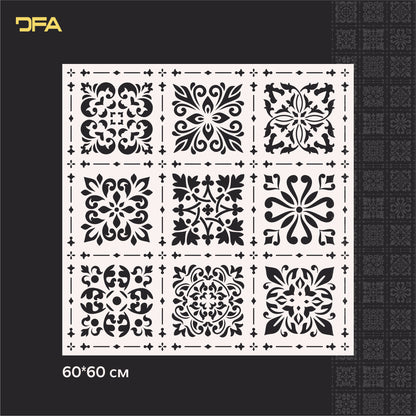 Трафарет DFA Квадратні візерунки для штукатурки та фарби 0,3-1мм (K00002)