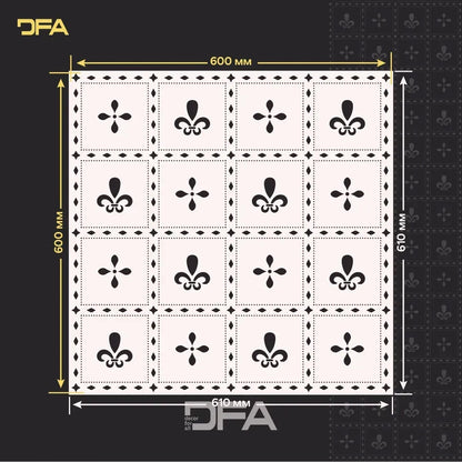 Професійний дизайн зі східним візерунком – трафарет DFA для стін 0.3-1 мм (V00076-d)