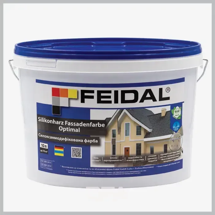 Силоксанмодифікована фасадна фарба Feidal Silikonharz Fassadenfarbe Optimal