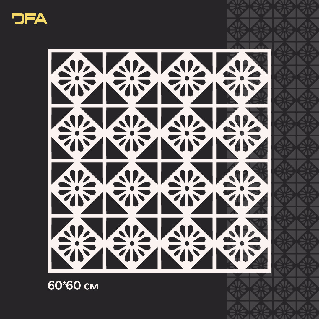Трафарет DFA Квадратний візерунок для штукатурки і фарби 0,3-1мм (K00100)
