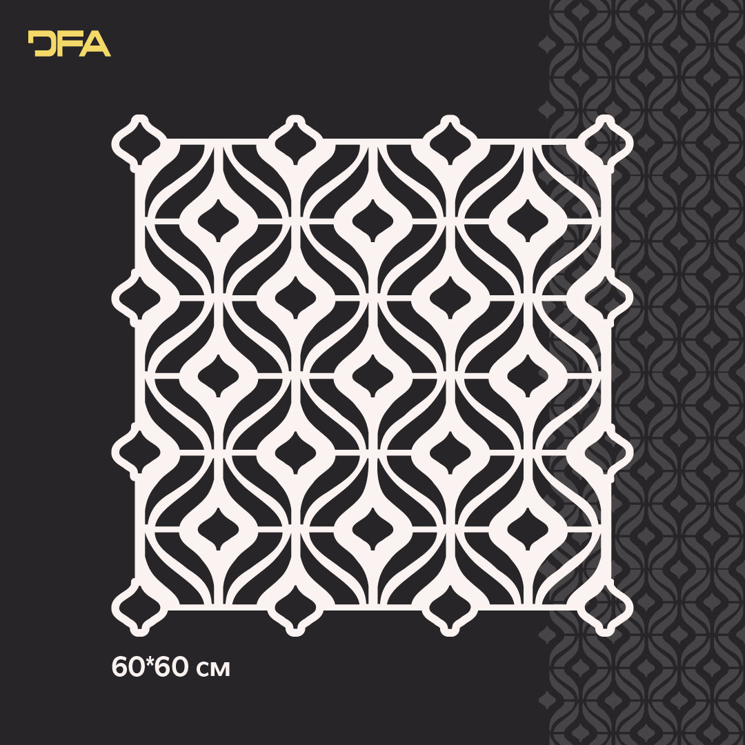 Трафарет DFA багаторазовий для декоративної штукатурки та фарби Східний візерунок 0,3-1мм (V00069)