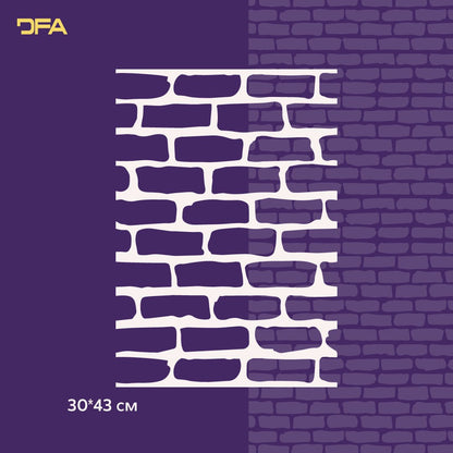 Трафарет DFA Фасадні Цегла трафарет для штукатурки 1мм 30х43 (F00011), 1мм - Під штукатурку