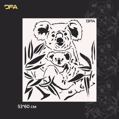 Трафарет Коала DFA тварини для стін для штукатурки та фарби 0,3-1мм (J00047)