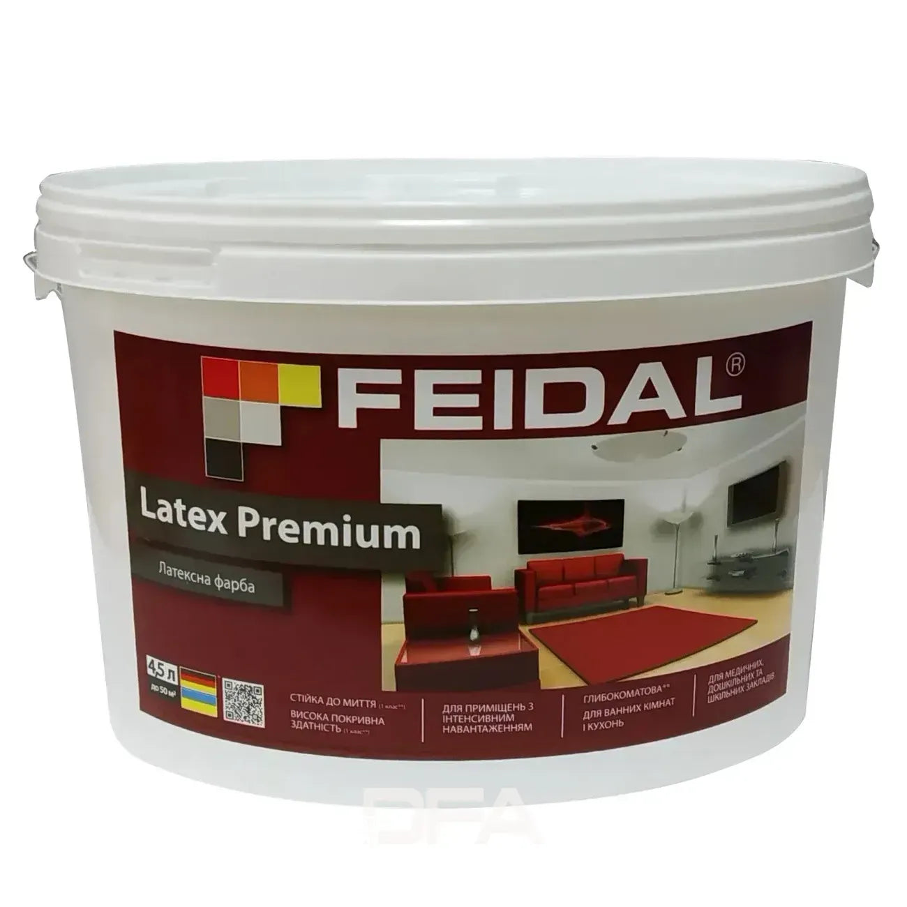 Feidal Latex Premium Біла: Глибоко-матова латексна фарба для бездоганного інтер'єру