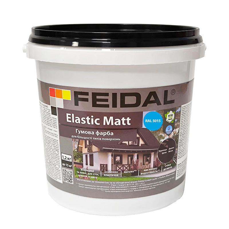 Матова блакитна фарба з підвищеною стійкістю – Feidal Elastic Matt RAL 5015