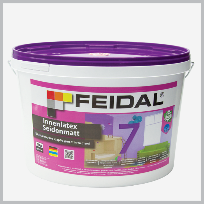 Безбарвна фарба Feidal Innenlatex Seidenmatt 7