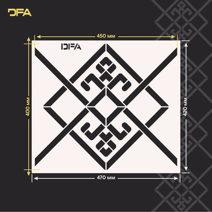 Український орнамент: трафарет DFA для декоративної штукатурки та фарби 0.3-1 мм (Z00075)
