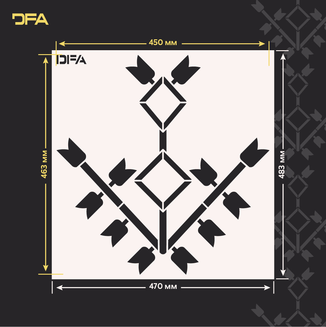 Трафарет DFA Вишиванка орнамент для створення унікального декору на стінах 0.3-1 мм (Z00073)