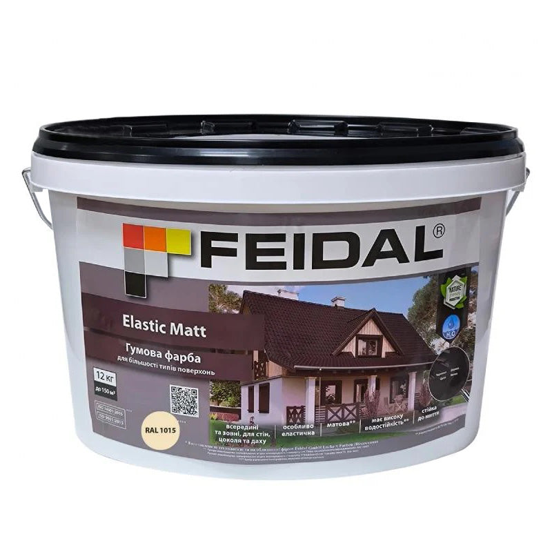 Еластична гумова фарба Feidal Elastic Matt RAL 1015: Елегантність та довговічність у бежевому