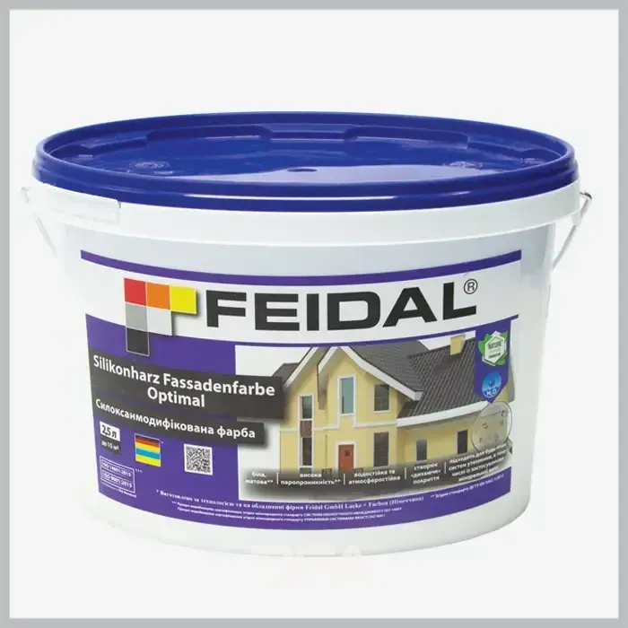 Силоксанмодифікована фасадна фарба Feidal Silikonharz Fassadenfarbe Optimal