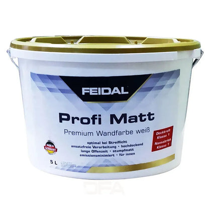 Feidal Profi Matt біла – надійна фарба для внутрішніх робіт з глибоким матовим ефектом