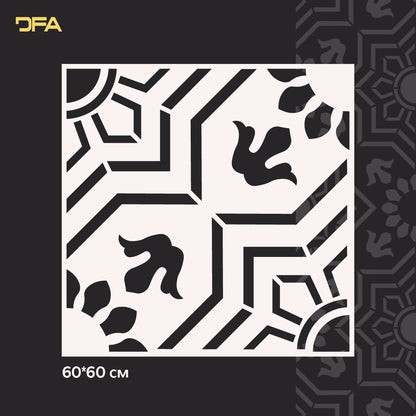Трафарет DFA Квадратний візерунок, для штукатурки і фарби 0,3-1мм (K00104)